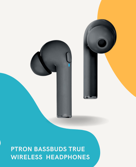 PTron Bassbuds in-Ear True Wireless Bluetooth 5.1 Headphones PTron Bassbuds in-Ear True Wireless Bluetooth 5.1 Headphones