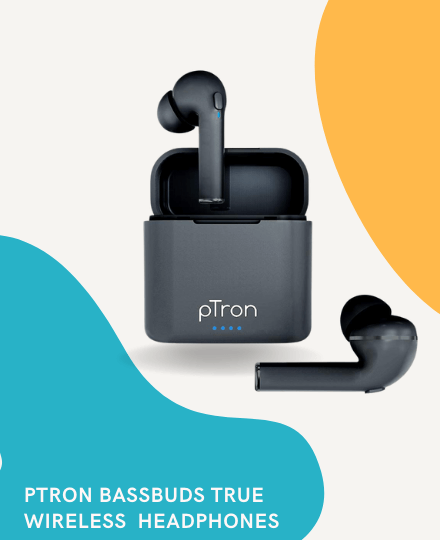 PTron Bassbuds in-Ear True Wireless Bluetooth 5.1 Headphones PTron Bassbuds in-Ear True Wireless Bluetooth 5.1 Headphones
