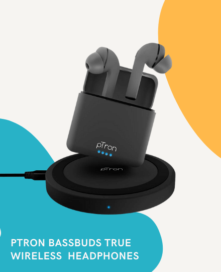 PTron Bassbuds in-Ear True Wireless Bluetooth 5.1 Headphones PTron Bassbuds in-Ear True Wireless Bluetooth 5.1 Headphones